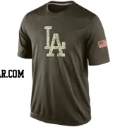 Men's Los Angeles Dodgers Olive Dri-Fit Salute To Service KO Performance T-Shirt