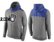 Men's Milwaukee Brewers Gray Cooperstown Collection Hybrid Pullover Hoodie