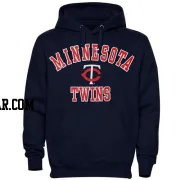 Men's Minnesota Twins Navy Blue Stitches Fastball Fleece Pullover Hoodie -