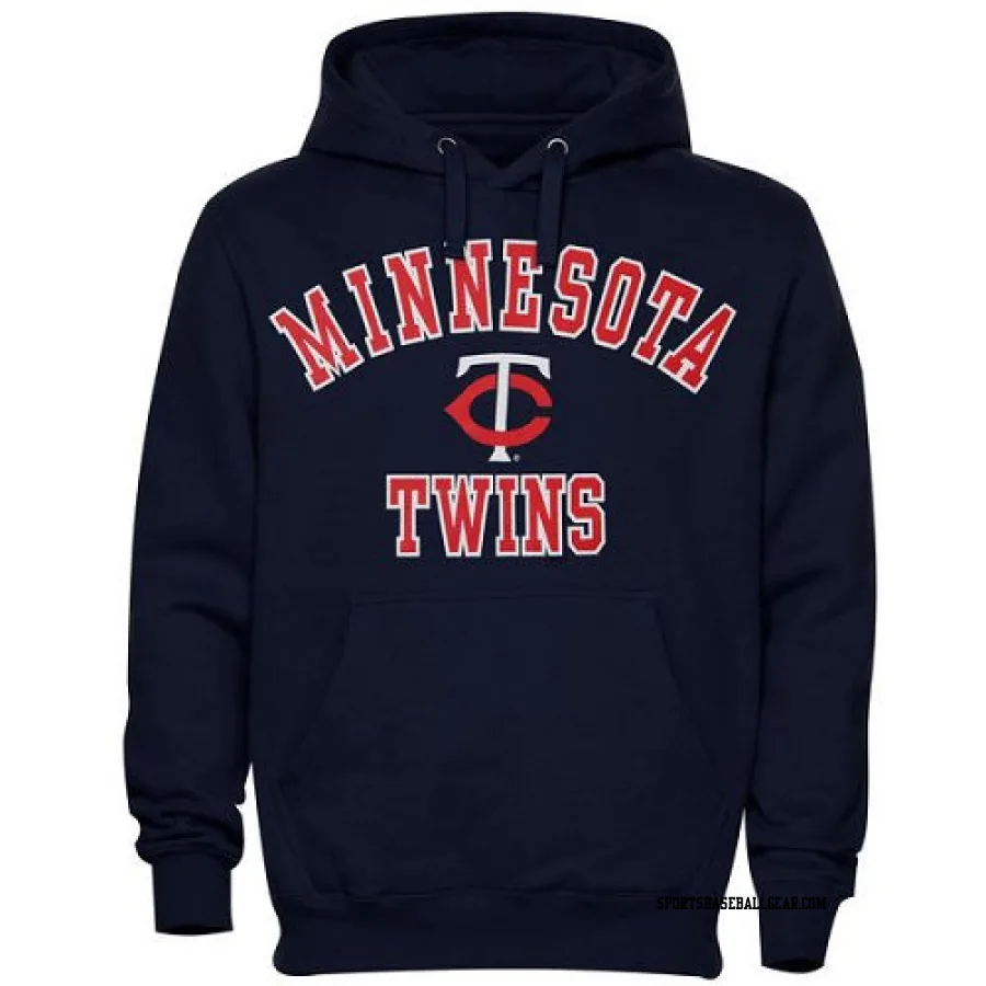 Men's Minnesota Twins Navy Blue Stitches Fastball Fleece Pullover Hoodie -