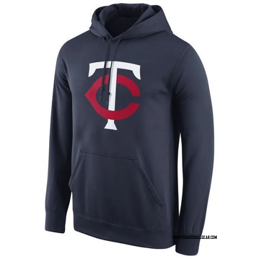 Men's Minnesota Twins Navy Logo Performance Pullover Hoodie -