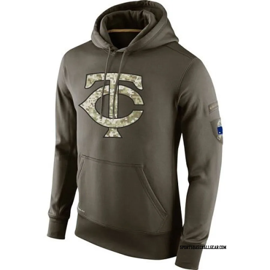 Men's Minnesota Twins Olive Salute to Service KO Performance Hoodie