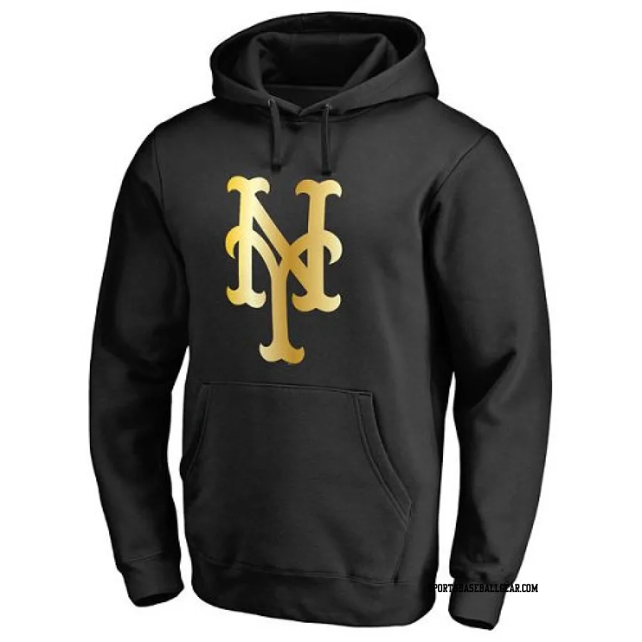 Men's New York Mets Gold Collection Pullover Hoodie - Black