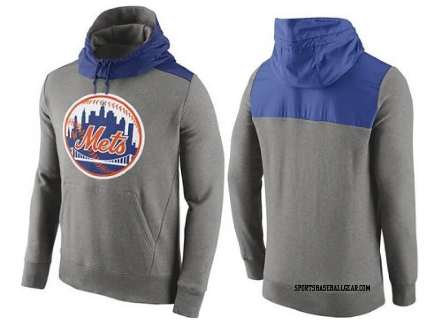 Men's New York Mets Gray Cooperstown Collection Hybrid Pullover Hoodie