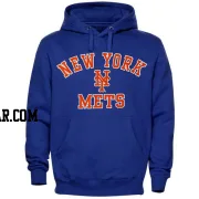 Men's New York Mets Royal Blue Stitches Fastball Fleece Pullover Hoodie -