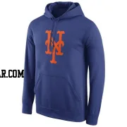 Men's New York Mets Royal Logo Performance Pullover Hoodie -