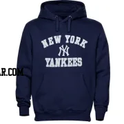 Men's New York Yankees Navy Blue Stitches Fastball Fleece Pullover Hoodie -