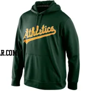 Men's Oakland Athletics Green KO Wordmark Perfomance Hoodie -