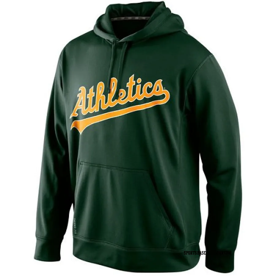 Men's Oakland Athletics Green KO Wordmark Perfomance Hoodie -