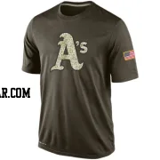 Men's Oakland Athletics Olive Dri-Fit Salute To Service KO Performance T-Shirts