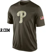 Men's Philadelphia Phillies Olive Dri-Fit Salute To Service KO Performance T-Shirts