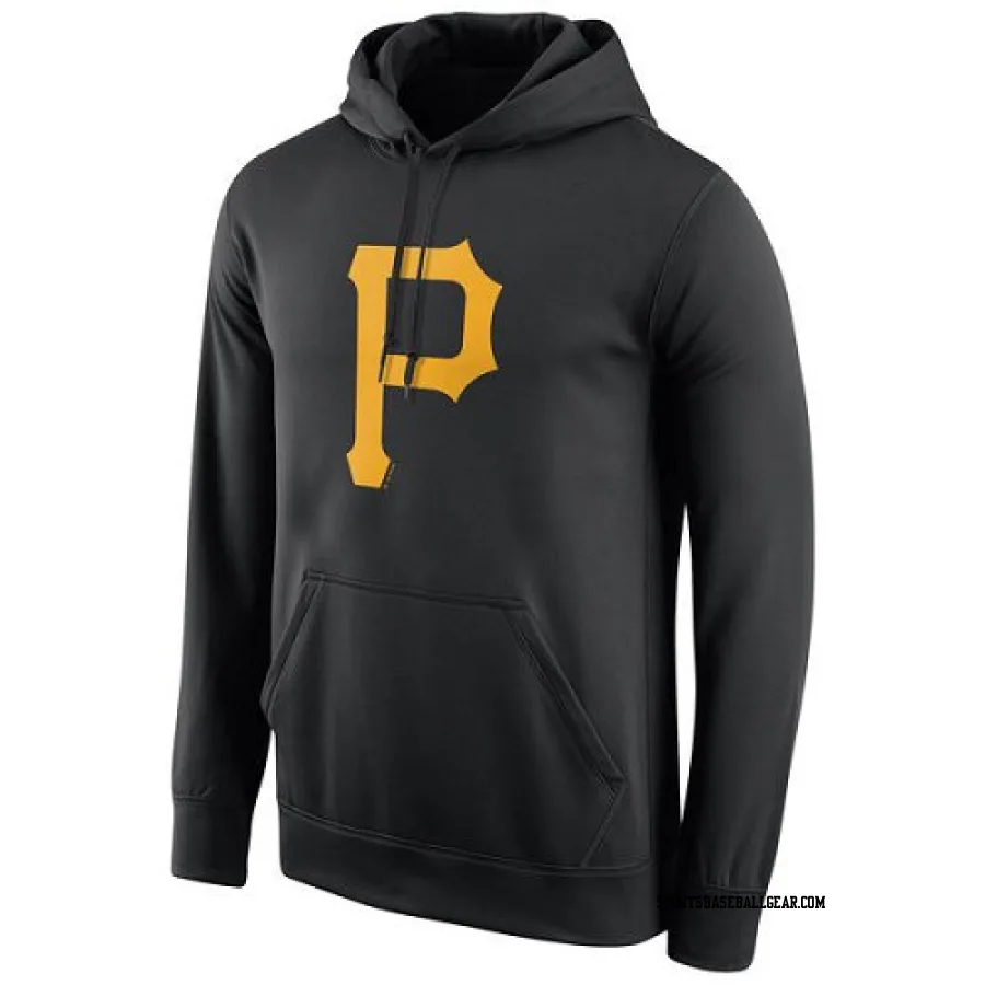 Men's Pittsburgh Pirates Black Logo Performance Pullover Hoodie -