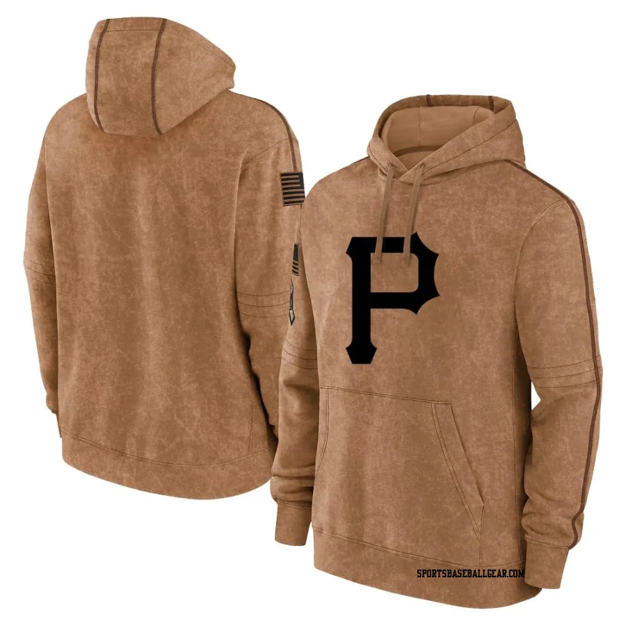 Men's Pittsburgh Pirates Brown 2023 Salute to Service Club Pullover Hoodie