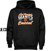 Men's San Francisco Giants Black Script Baseball Pullover Hoodie -