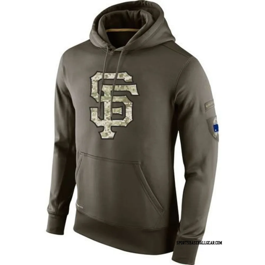 Men's San Francisco Giants Olive Salute to Service KO Performance Hoodie