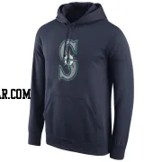 Men's Seattle Mariners Navy Logo Performance Pullover Hoodie -