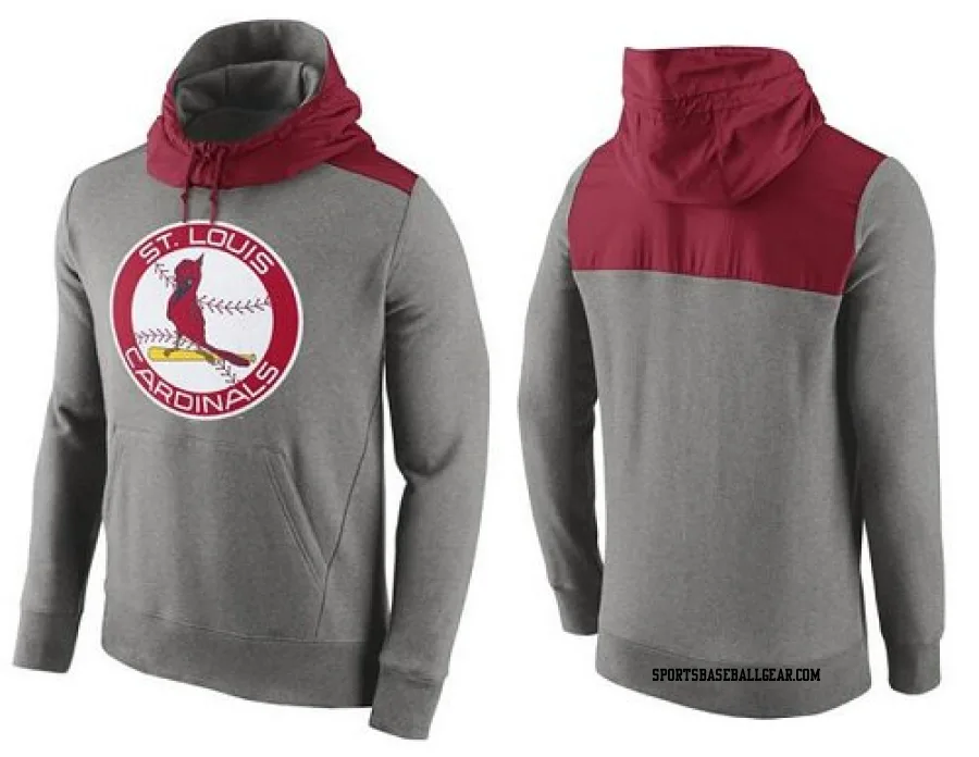 Men's St. Louis Cardinals Gray Cooperstown Collection Hybrid Pullover Hoodie