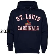 Men's St. Louis Cardinals Navy Blue Stitches Fastball Fleece Pullover Hoodie -