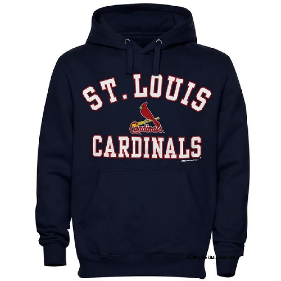 Men's St. Louis Cardinals Navy Blue Stitches Fastball Fleece Pullover Hoodie -