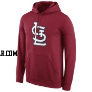 Men's St. Louis Cardinals Red Logo Performance Pullover Hoodie -