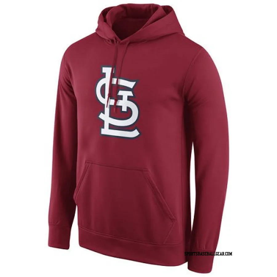 Men's St. Louis Cardinals Red Logo Performance Pullover Hoodie -