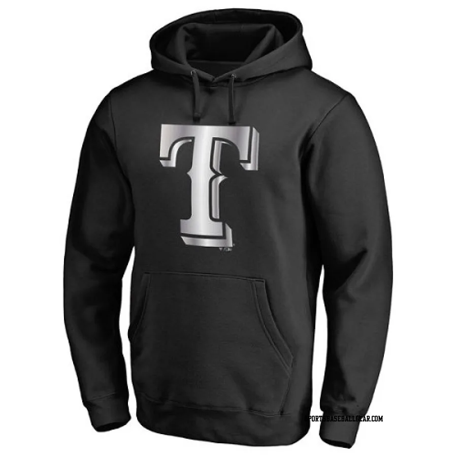 Men's Texas Rangers Black Platinum Collection Pullover Hoodie -