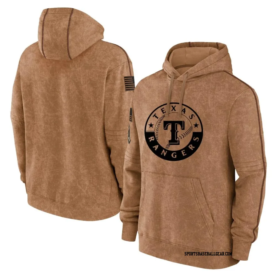 Men's Texas Rangers Brown 2023 Salute to Service Club Pullover Hoodie