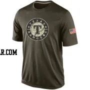 Men's Texas Rangers Olive Dri-Fit Salute To Service KO Performance T-Shirt