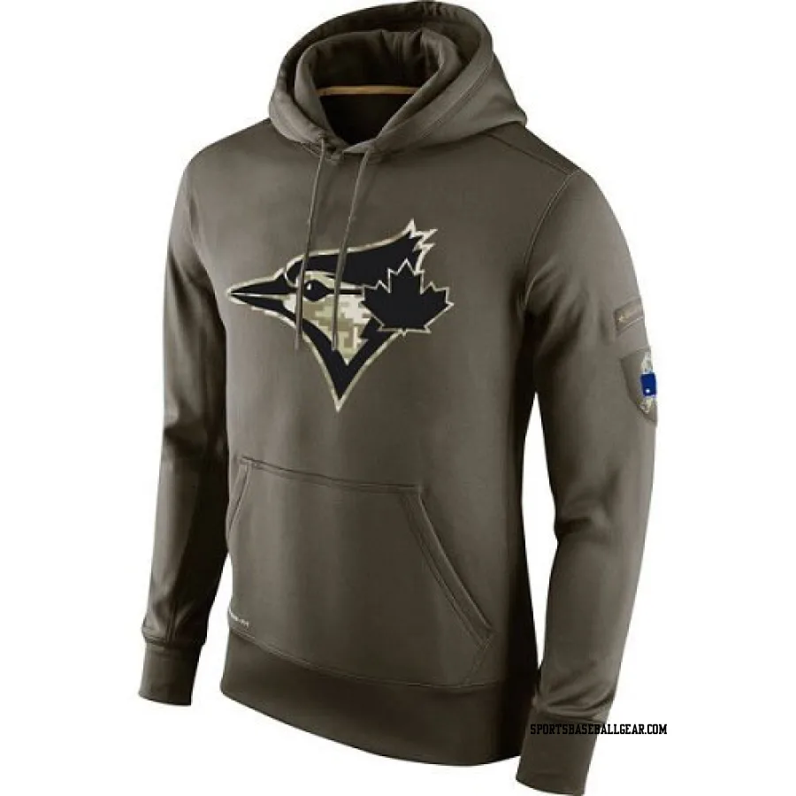 Men's Toronto Blue Jays Olive Salute to Service KO Performance Hoodie