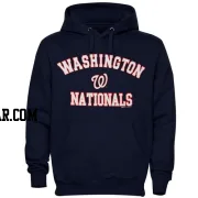 Men's Washington Nationals Navy Blue Stitches Fastball Fleece Pullover Hoodie -