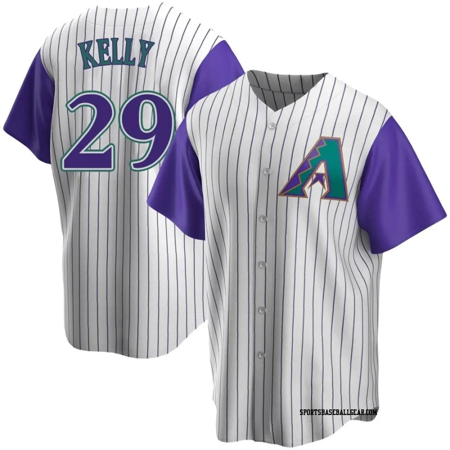 Merrill Kelly Men's Arizona Diamondbacks Cream/Purple Replica Alternate Cooperstown Collection Jersey