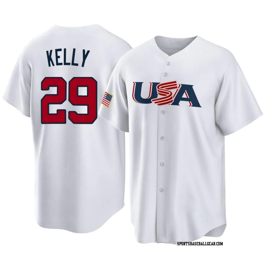 Merrill Kelly Men's USA Baseball White Replica 2023 World Baseball Classic Jersey