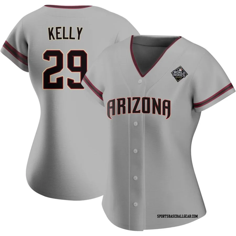 Merrill Kelly Women's Arizona Diamondbacks Gray Authentic Road 2023 World Series Jersey