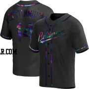 Merv Rettenmund Men's Baltimore Orioles Black Holographic Replica Alternate Jersey