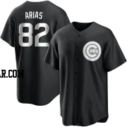 Michael Arias Men's Chicago Cubs Black/White Replica Jersey