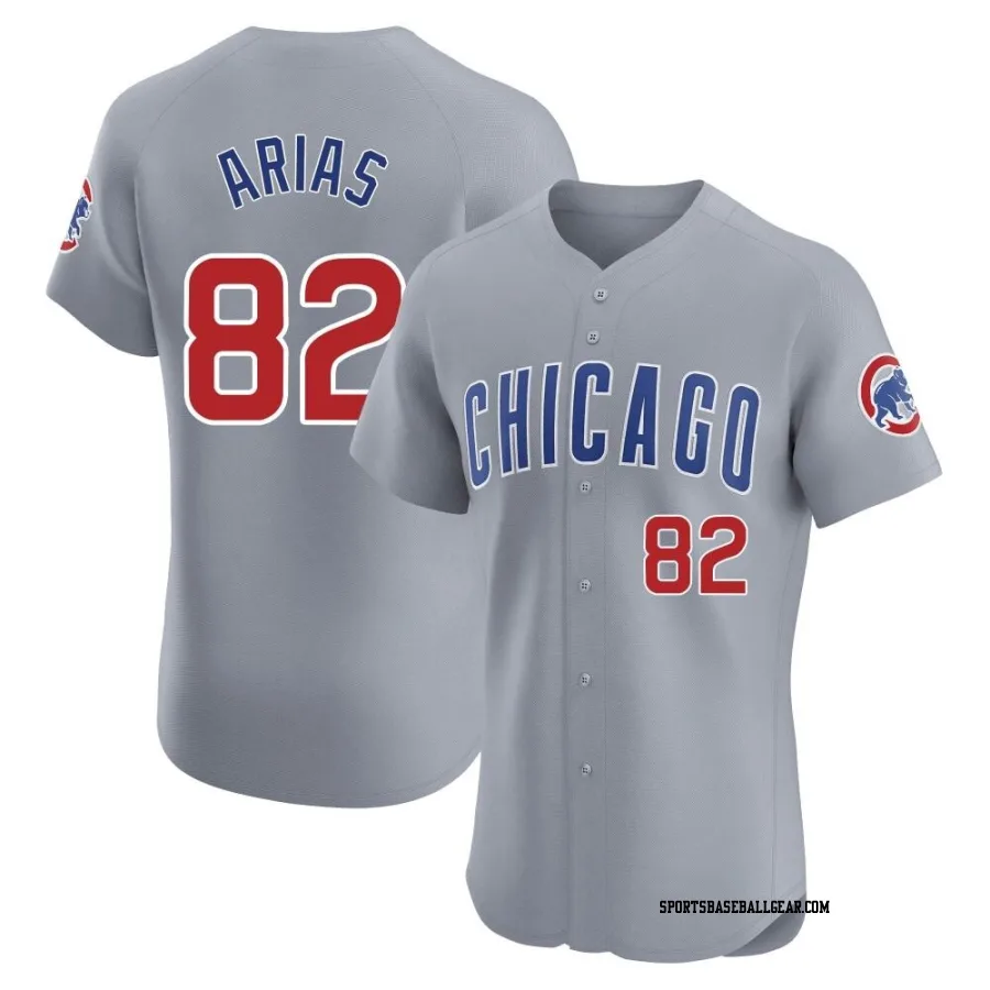 Michael Arias Men's Chicago Cubs Gray Elite Road Jersey