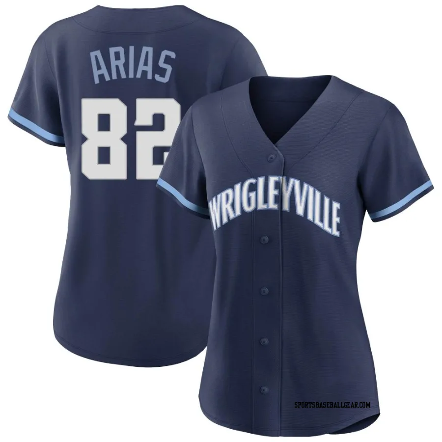 Michael Arias Women's Chicago Cubs Navy Replica 2021 City Connect Jersey