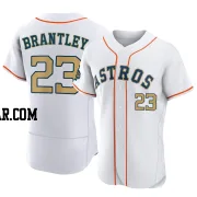 Michael Brantley Men's Houston Astros Gold Authentic White 2023 Collection Jersey