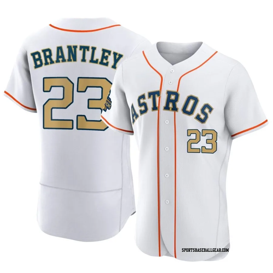 Michael Brantley Men's Houston Astros Gold Authentic White 2023 Collection Jersey