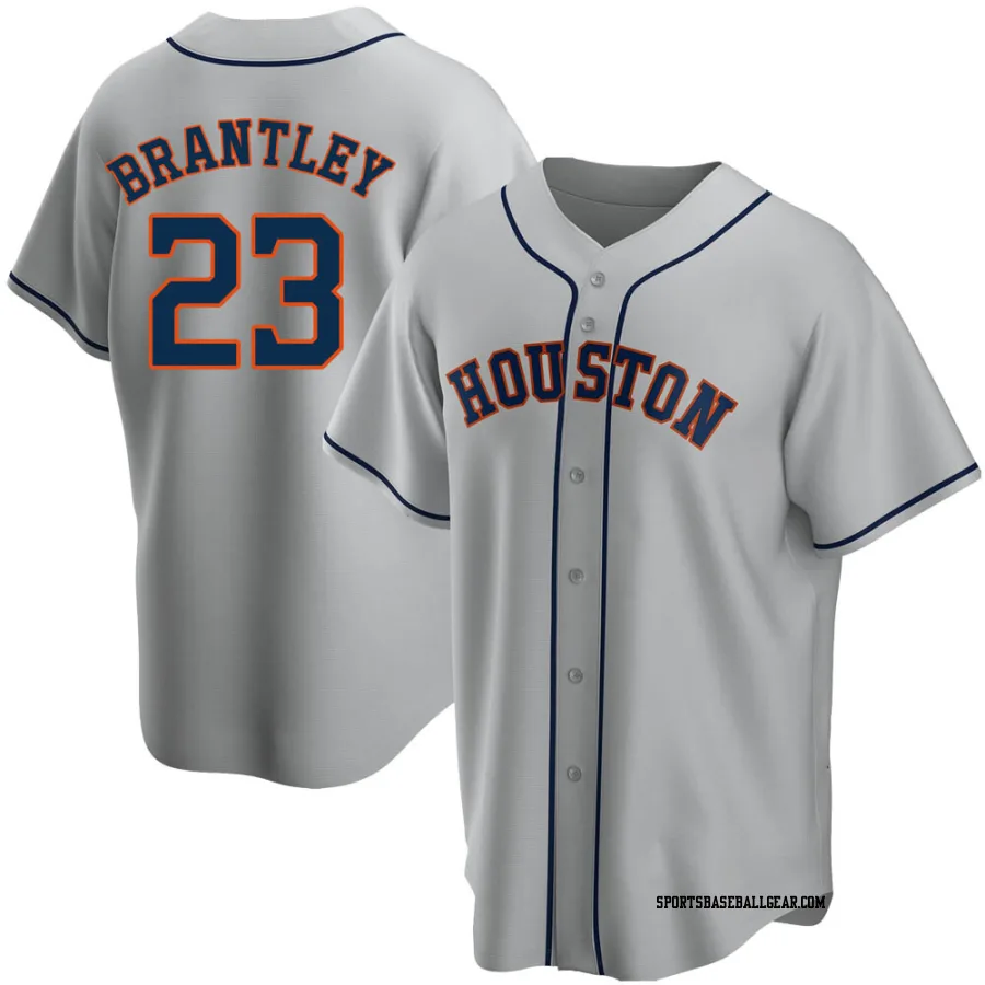 Michael Brantley Men's Houston Astros Gray Replica Road Jersey