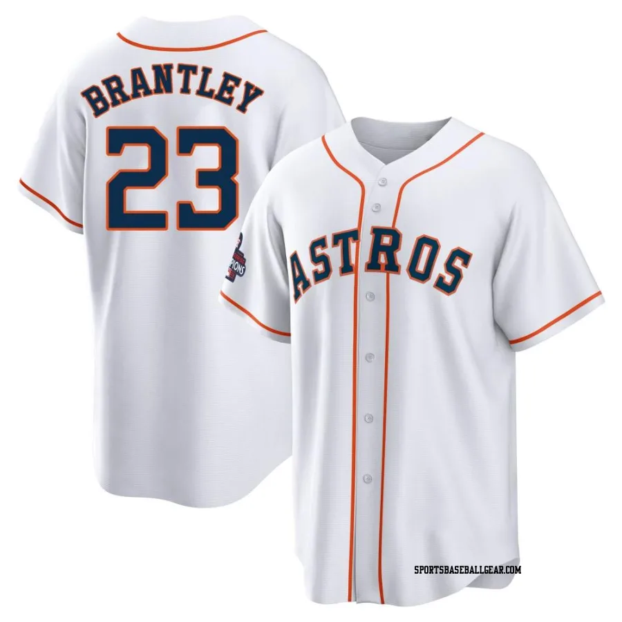 Michael Brantley Men's Houston Astros White Replica 2022 World Series Champions Home Jersey