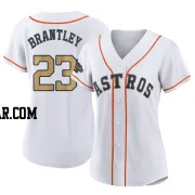 Michael Brantley Women's Houston Astros Gold Authentic White 2023 Collection Jersey