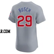 Michael Busch Men's Chicago Cubs Gray Elite Road Jersey