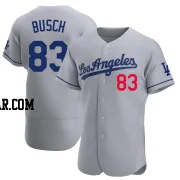 Michael Busch Men's Los Angeles Dodgers Gray Authentic Away Jersey