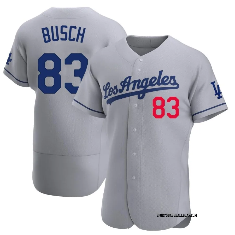 Michael Busch Men's Los Angeles Dodgers Gray Authentic Away Jersey