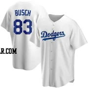 Michael Busch Men's Los Angeles Dodgers White Replica Home Jersey