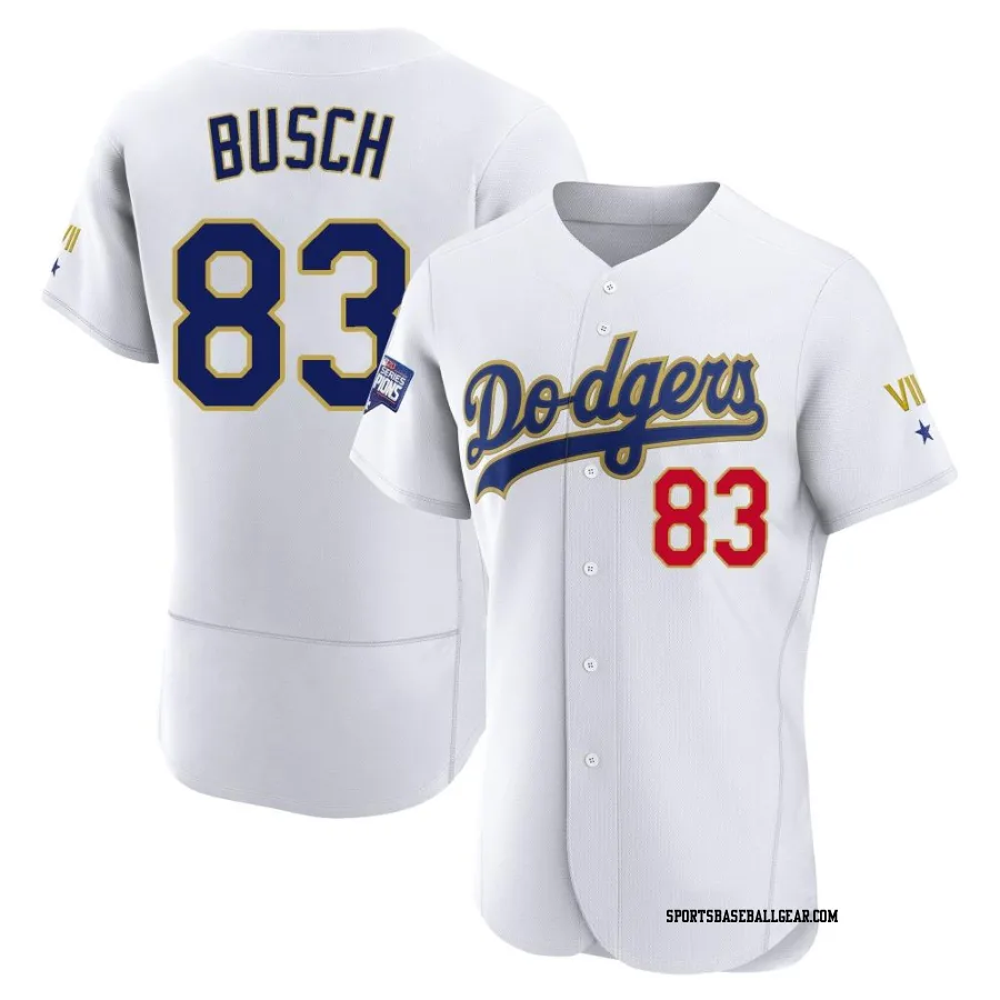 Michael Busch Men's Los Angeles Dodgers White/Gold Authentic 2021 Gold Program Player Jersey