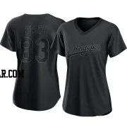 Michael Busch Women's Los Angeles Dodgers Black Replica Pitch Fashion Jersey