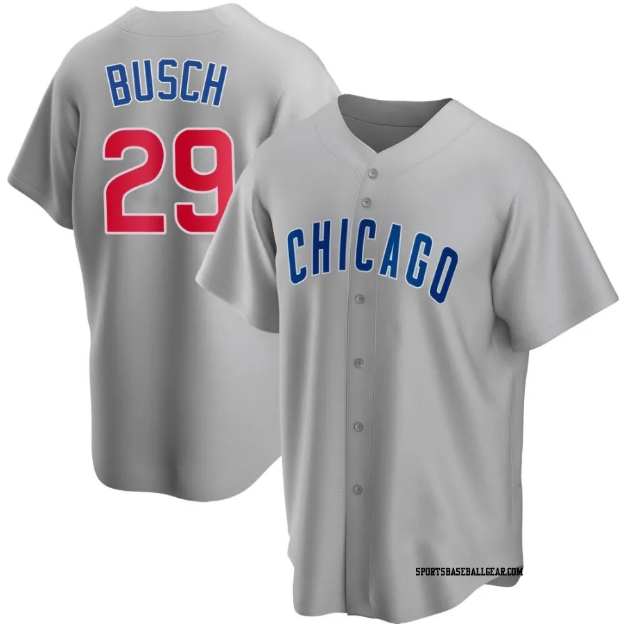 Michael Busch Youth Chicago Cubs Gray Replica Road Jersey