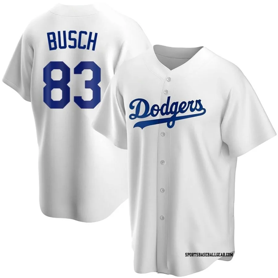 Michael Busch Youth Los Angeles Dodgers White Replica Home Jersey